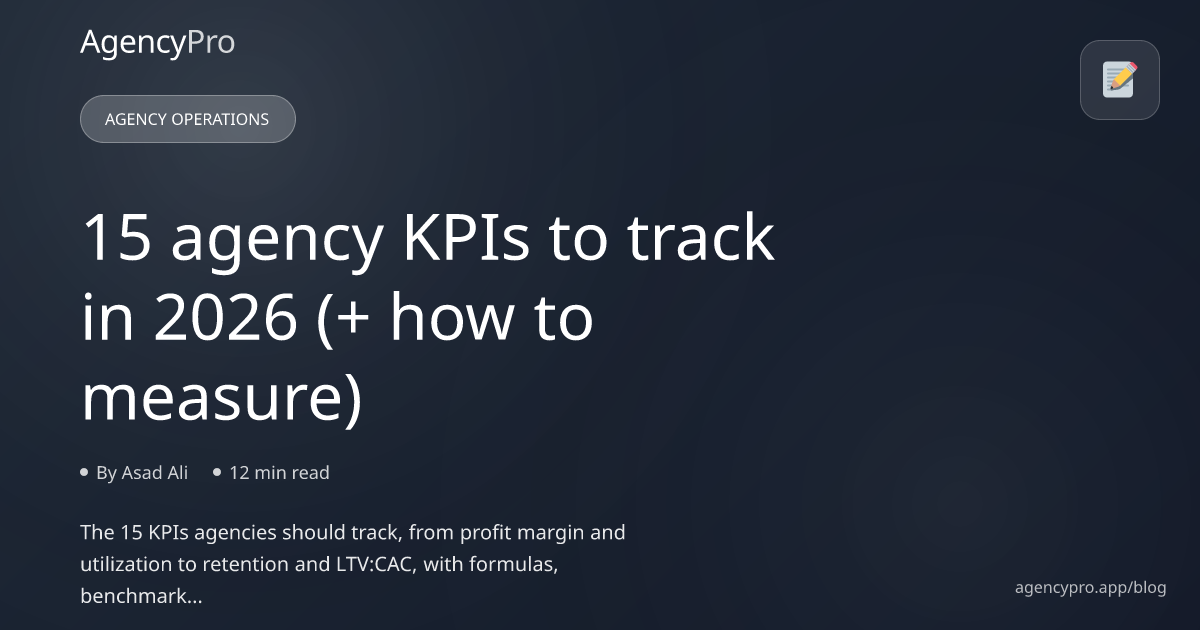 15 Agency KPIs to Track in 2026 (+ How to Measure)