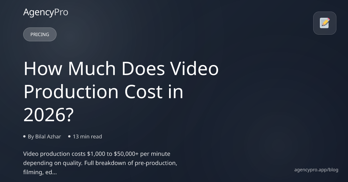How Much Does Video Production Cost in 2026? | AgencyPro