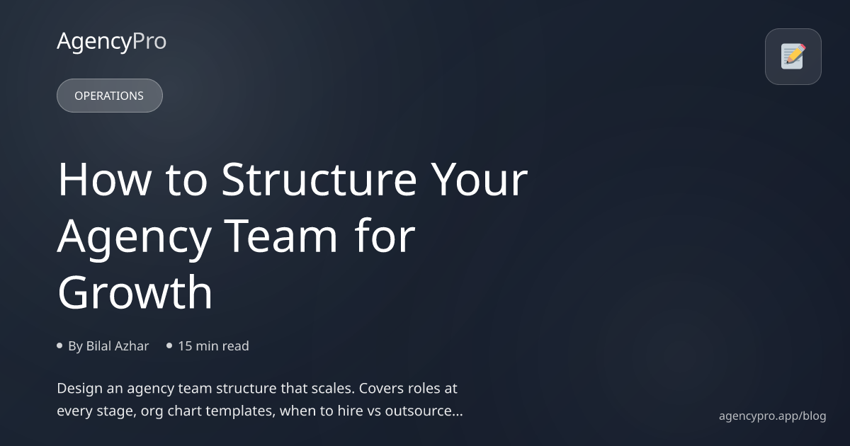How to Structure Your Agency Team for Growth | AgencyPro