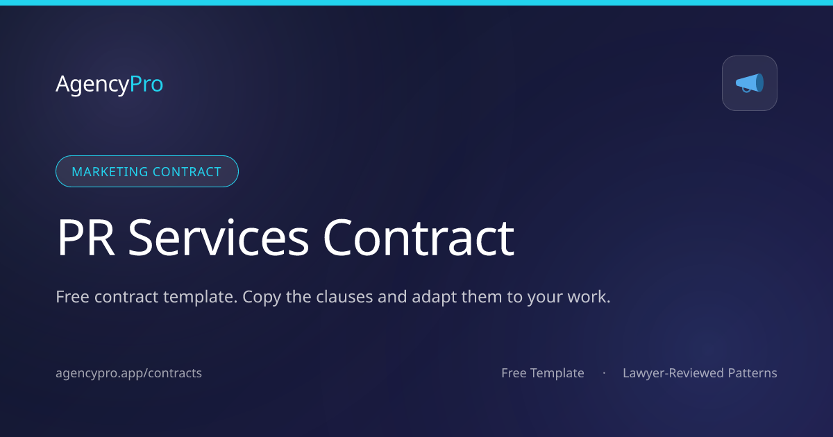 Free PR Services Contract Template (2026)