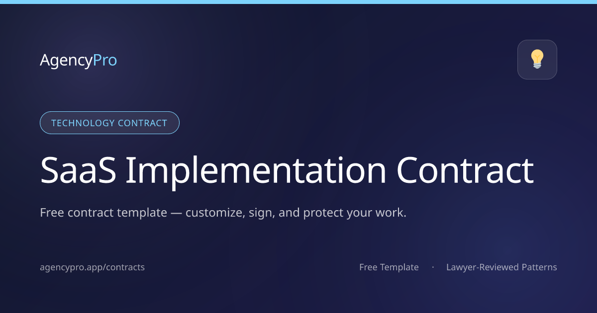 Free SaaS Implementation Contract Template (2026)