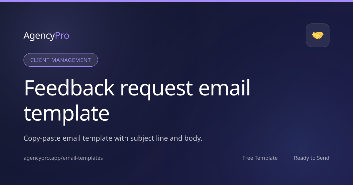 Free Feedback Request Email Template | Get Client Feedback