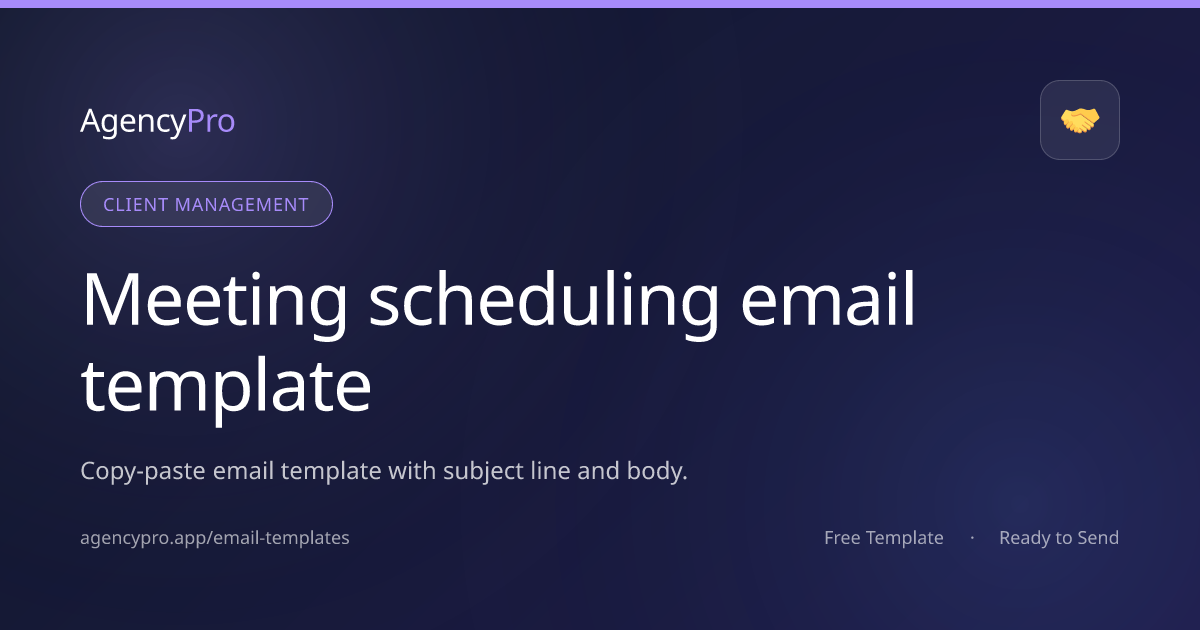 Free Meeting Scheduling Email Template | Request Meetings