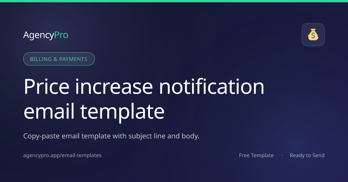 Free Price Increase Email Template | Communicate Rate Changes