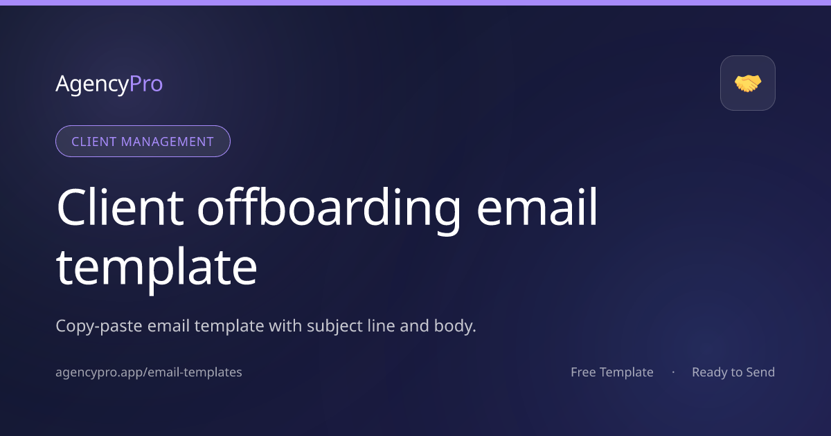 Free Project Completion Email Template | Project Handoff Emails