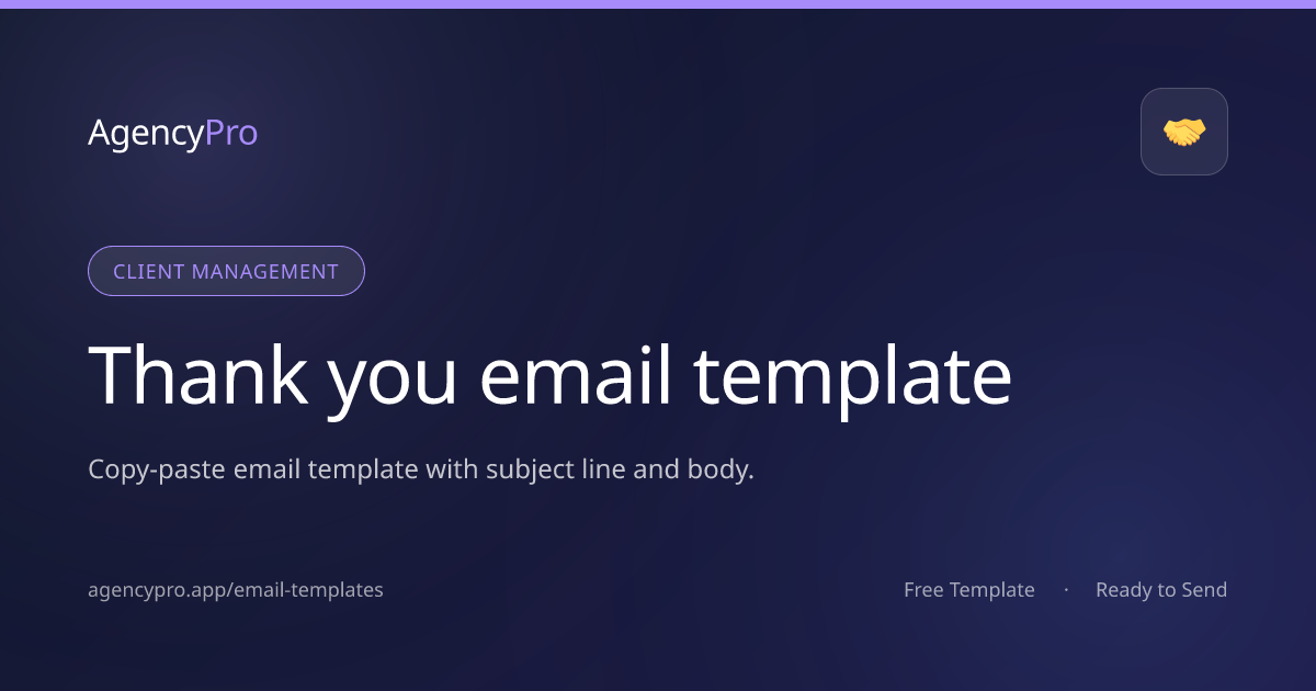 Free Thank You Email Template | Client Appreciation Emails