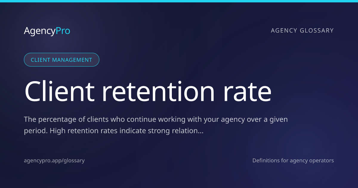 What is Client Retention Rate? | AgencyPro | Agency Guide