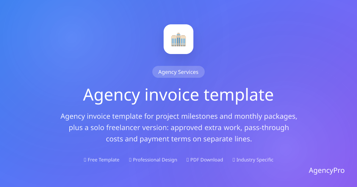 Free Agency Invoice Template | Creative Agency Billing | AgencyPro