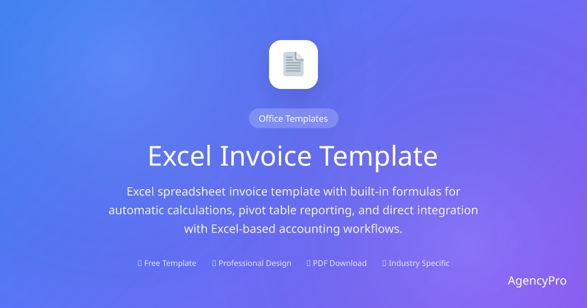 Free Excel Invoice Template (Spreadsheet Format) | AgencyPro