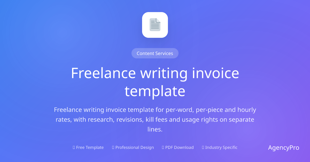 Free Freelance Writer Invoice Template