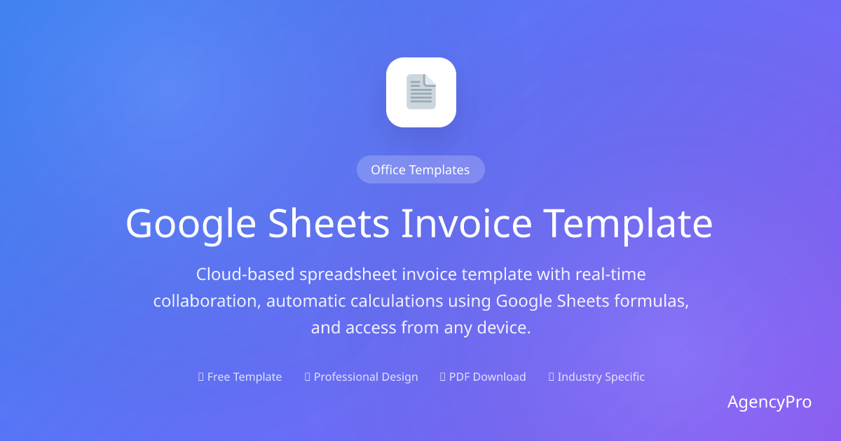 Free Google Sheets Invoice Template