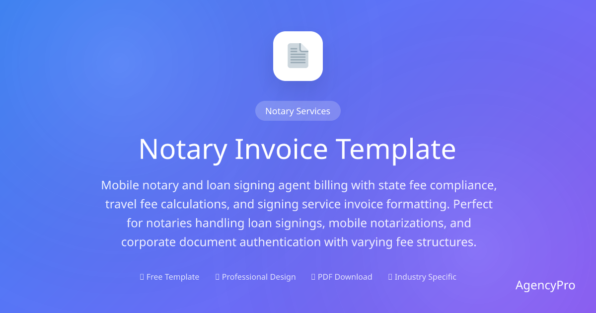 Free Notary Public Invoice Template