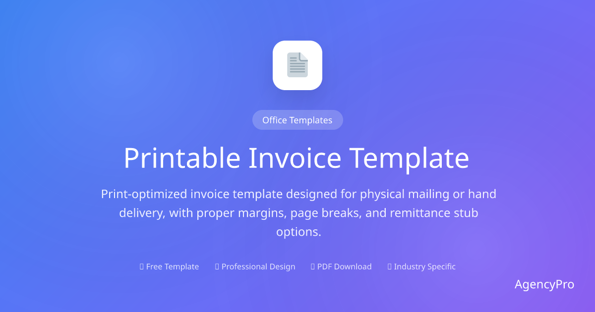 Free Printable Invoice Template